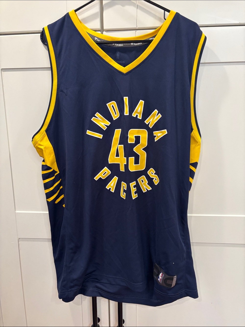 Fanatics Indiana Pacers Navy and Yellow #43 Tank Top